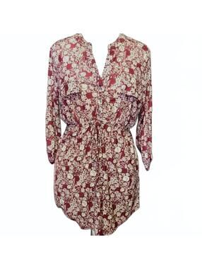 Siren Lily Maternity Stretch Mesh Floral Blouse Size Large